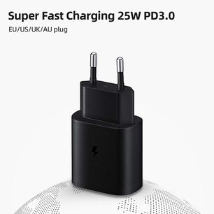 Adaptador De Pared 25w Carga R&aacute;pida Usb-c Compatible Samsung Y Apple