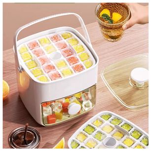 Cubetera De Hielo Portatil A Presion Con Tapa Alta Capacidad