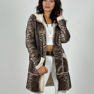 Chaqueta Gamuza Con Chiporro Print Cebra