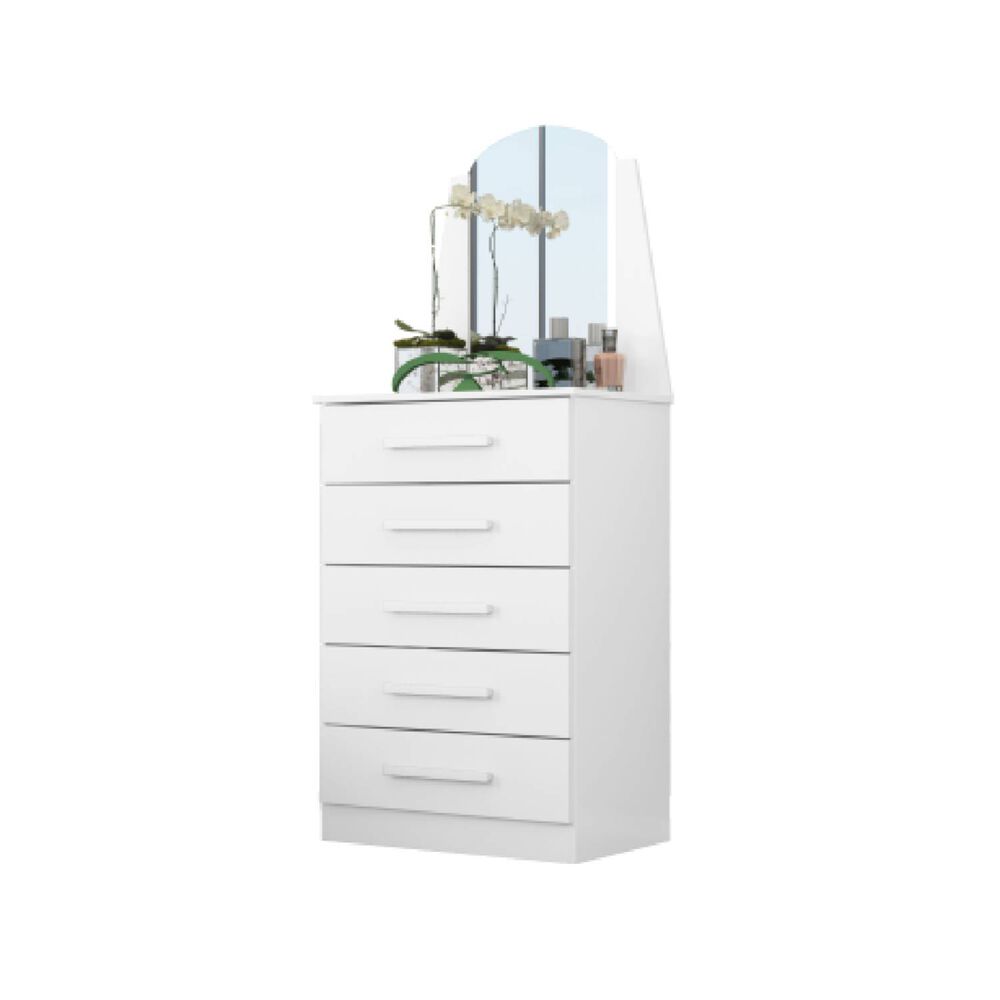 Comoda 5 Cajones Con Espejo Veneza Blanco image number 1.0