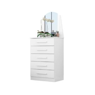 Comoda 5 Cajones Con Espejo Veneza Blanco