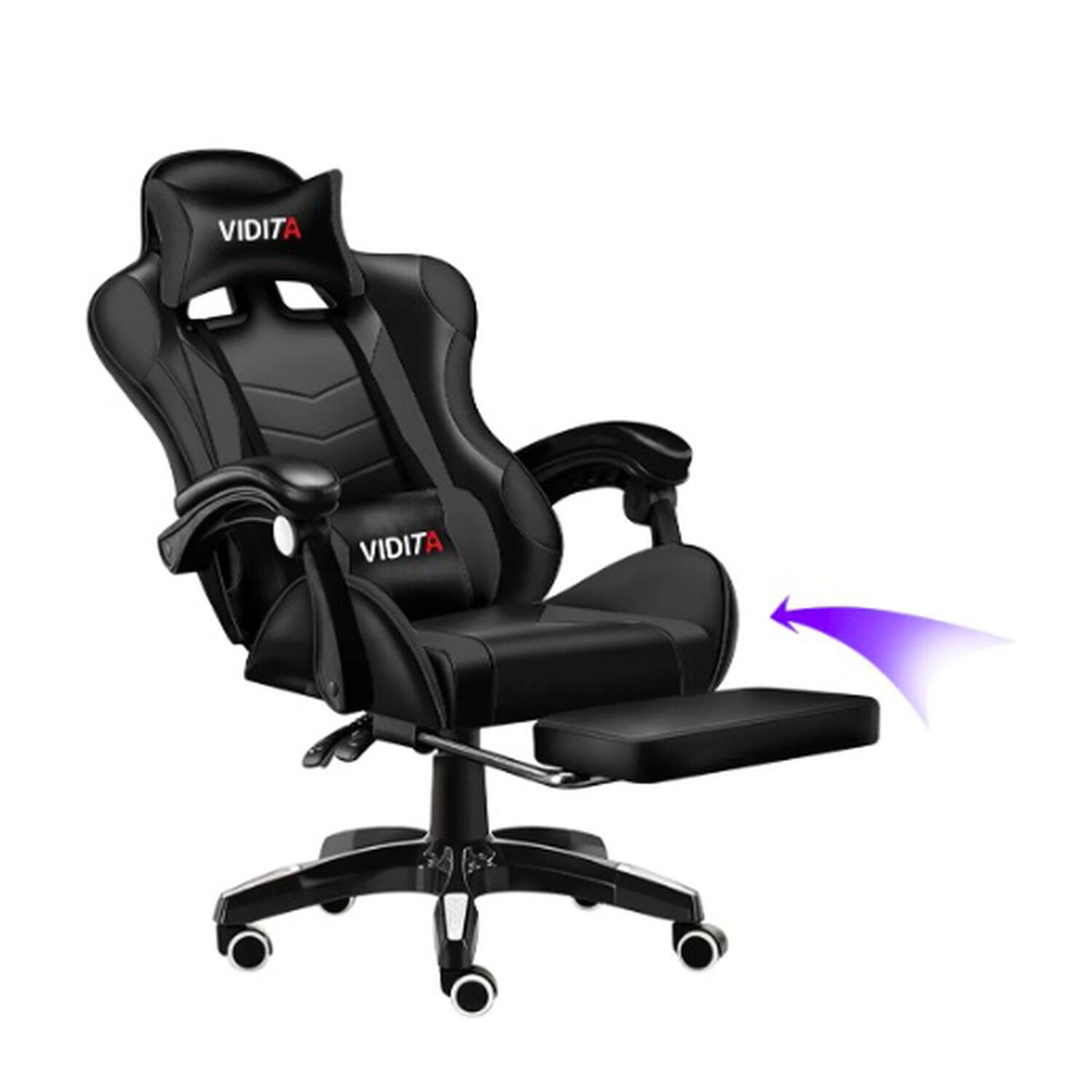 Silla Gamer Ergon&oacute;mica Negra image number 0.0