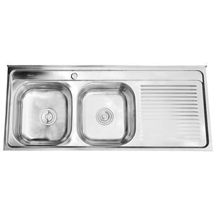 Cubierta Lavaplatos Sobreponer Doble Domsa Id12050r 120x50x14 Cm