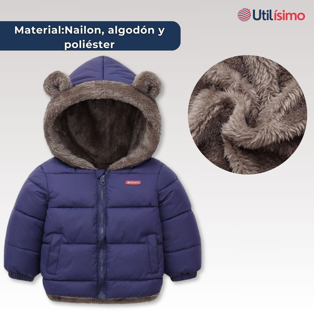 Parka Con Capucha Manga Larga Unicolor Ni&ntilde;o Jump Kids Blue image number 2.0