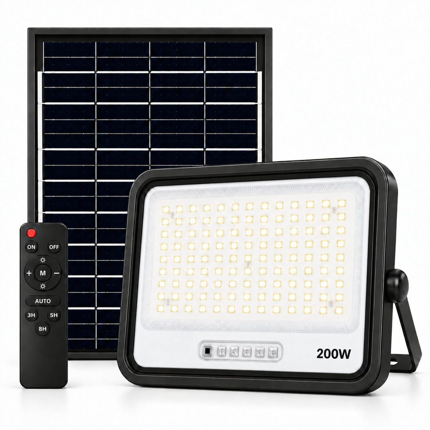 Proyector Led 200w Ip68 Con Panel Solar Independiente + Cable 5mt