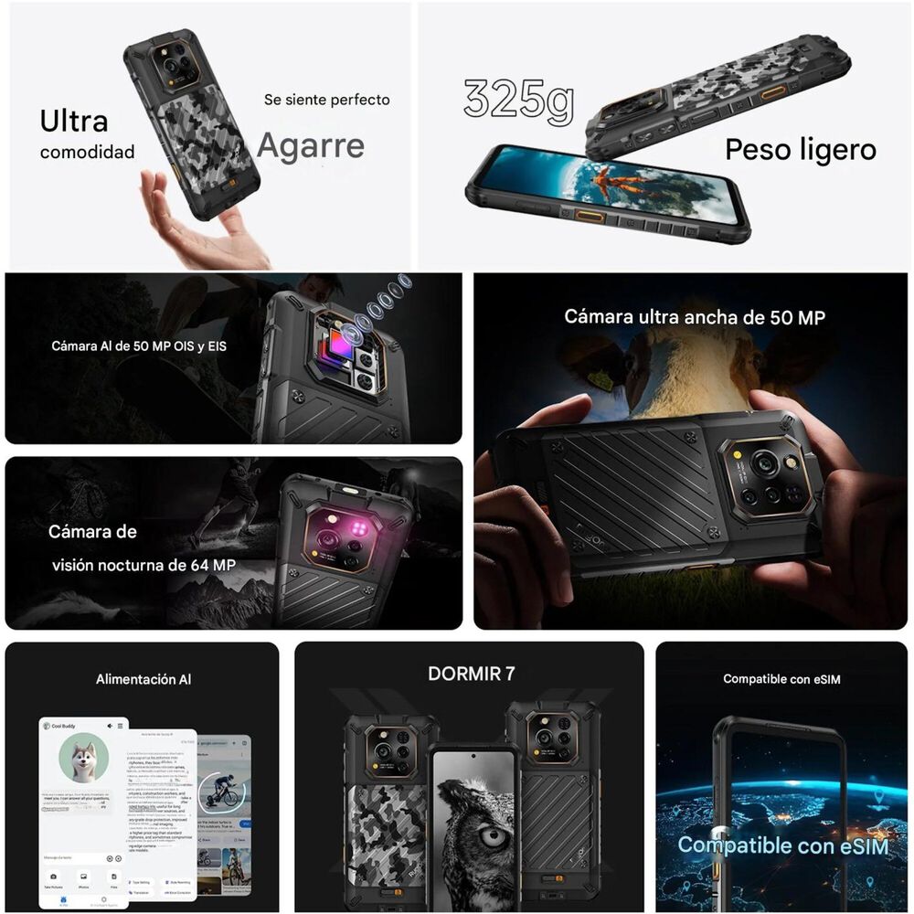 Celular Rugged Rugone Xever 7 Esim 2 Bater&iacute;as Dock Amoled image number 4.0