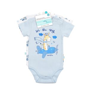 Set 2 Body Manga Corta Celeste Jirafa Ni&ntilde;o 18-24m