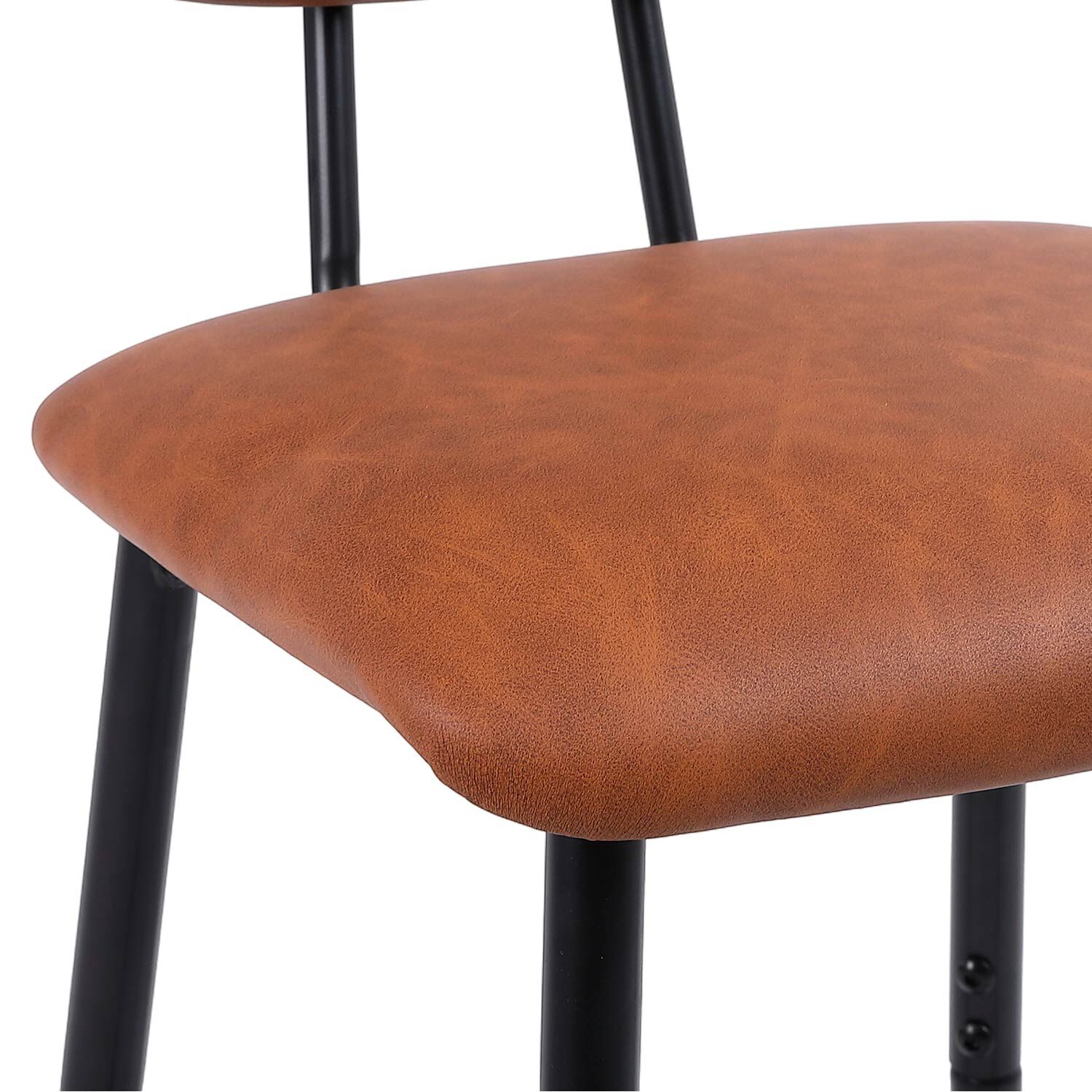 Pack 2 Pisos De Bar O Cocina Mid-century Con Respaldo Marr&oacute;n image number 3.0