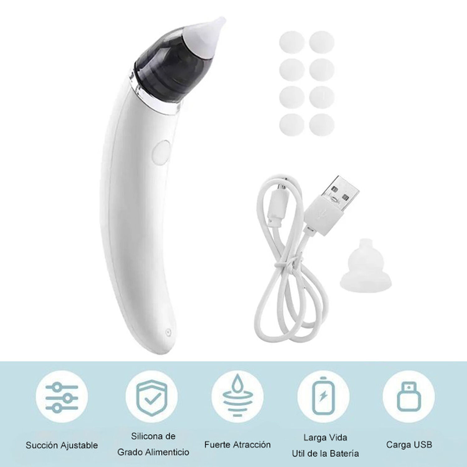 Aspirador Nasal Electrico Para Bebe Saca Mocos Recargable image number 1.0
