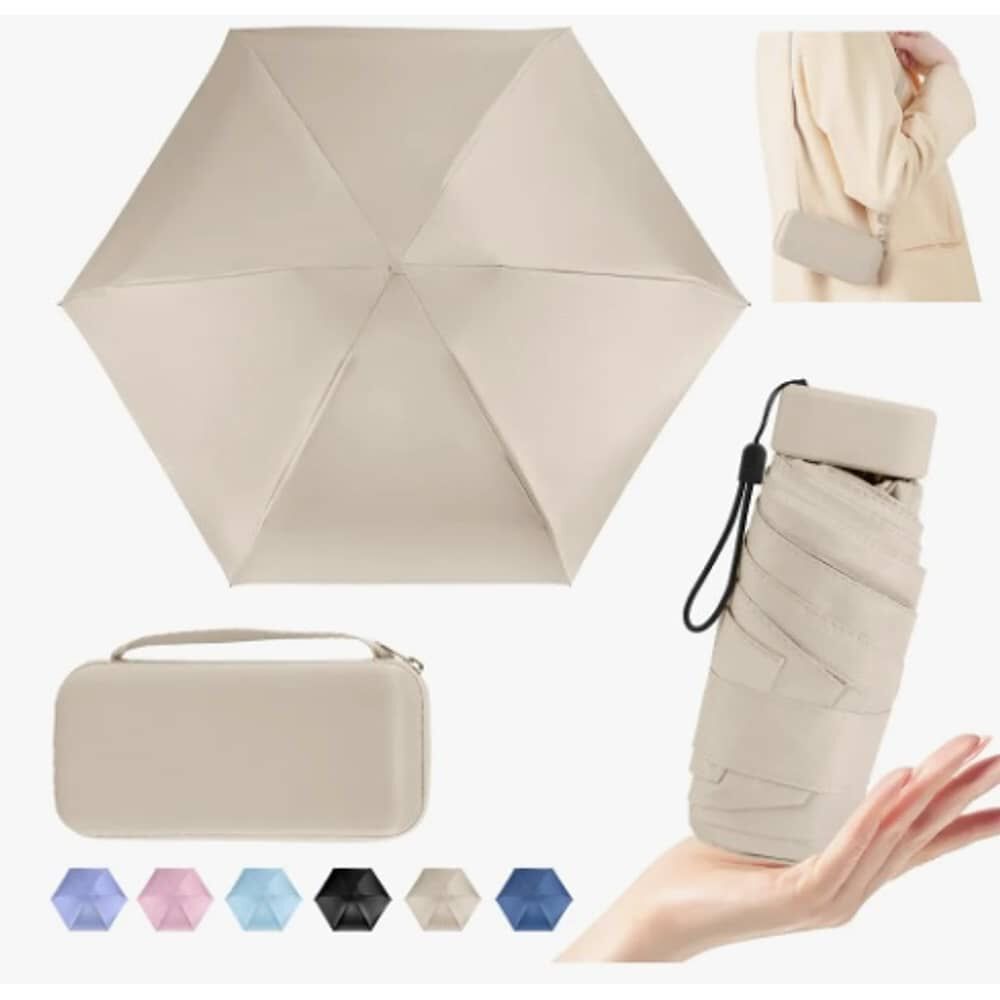 Mini Paragua Plegable Port&aacute;til Anti-uv Beige image number 0.0