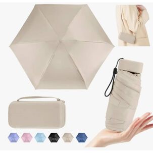 Mini Paragua Plegable Port&aacute;til Anti-uv Beige
