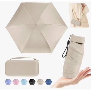Mini Paragua Plegable Port&aacute;til Anti-uv Beige