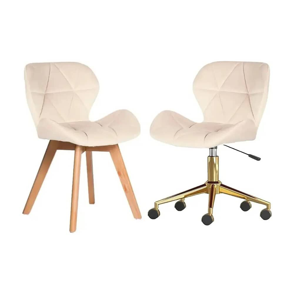 Pack De Sillas Mariposa Para Manicurista Velvet Beige image number 0.0