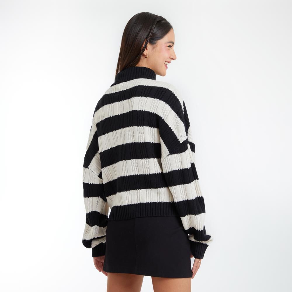 Sweater Listado Manga Larga Cuello Alto Beatle Mujer Freedom image number 3.0