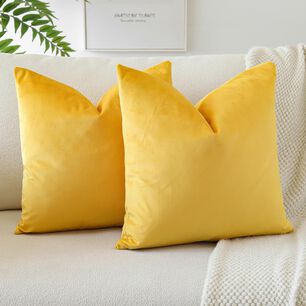 Pack De 02 Fundas De Coj&iacute;n De Terciopelo Suave 45x45 Mod15