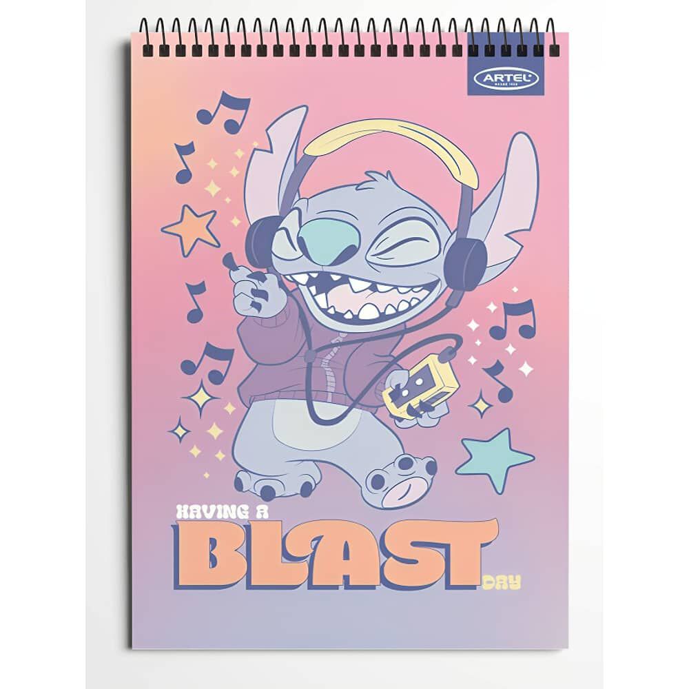 Pack 6pcs Croquera 21x32 80hj Stitch Pastel Artel 2858 image number 2.0