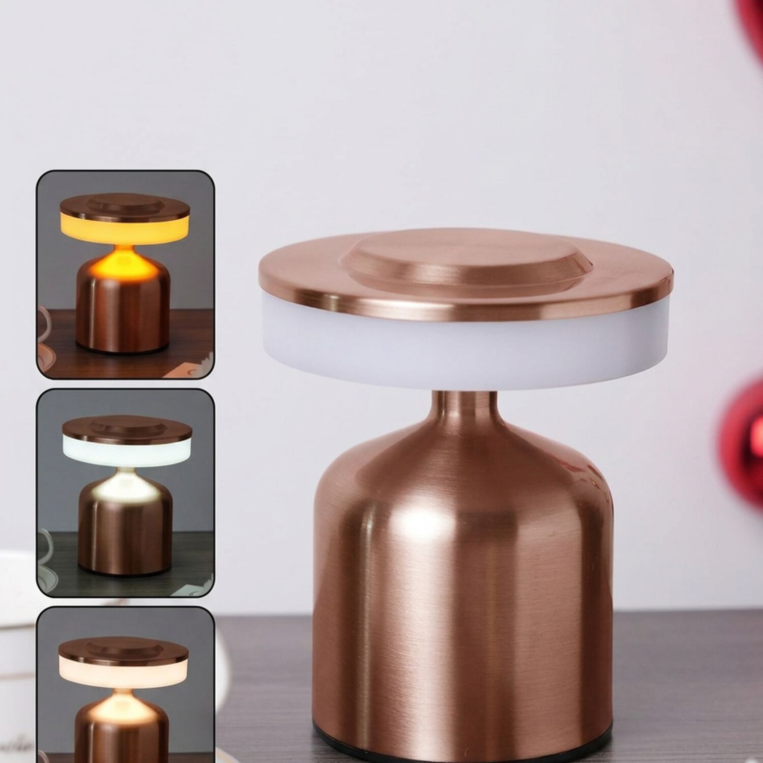 L&aacute;mpara De Mesa Recargable Led Pm2701 - Cobre image number 2.0