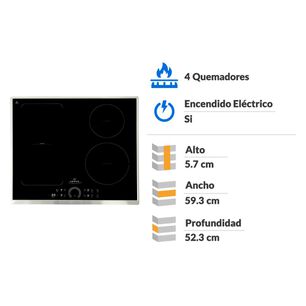 Encimera Vitrocer&aacute;mica Ursus Trotter Induccion UT-ICT 4P Inox /4 Quemadores&nbsp;