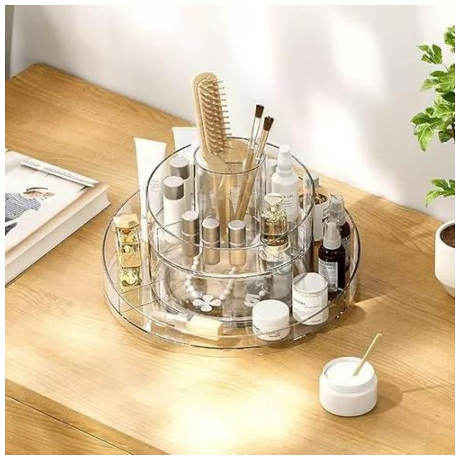Organizador Maquillaje 360 Grados Dos Niveles 24cm Coquette image number 2.0