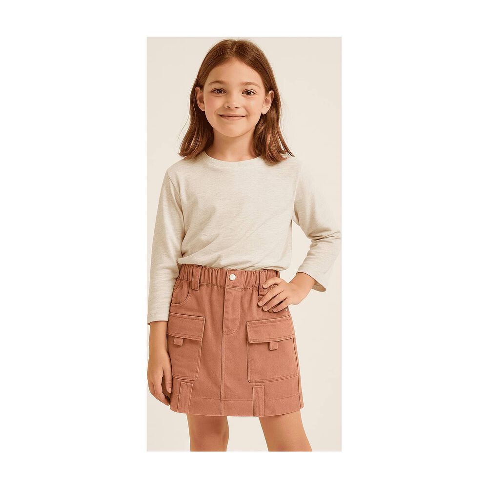 Falda Cargo Ni&ntilde;a Con Bolsillos Moda Infantil 2025 image number 2.0