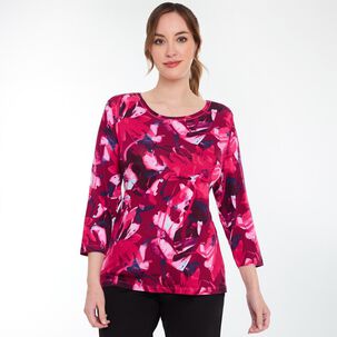 Polera Full Print Manga 3/4 Cuello Redondo Mujer Lesage