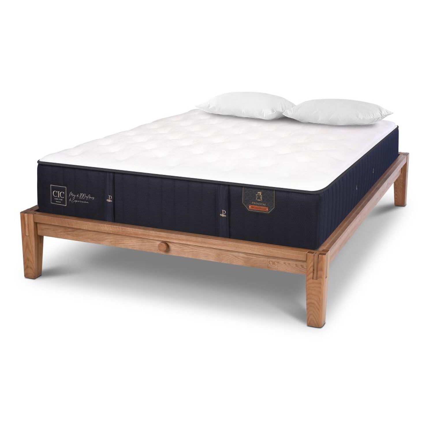 Cama Europea Cic Premium / 2 Plazas / Base Normal + Almohadas image number 1.0