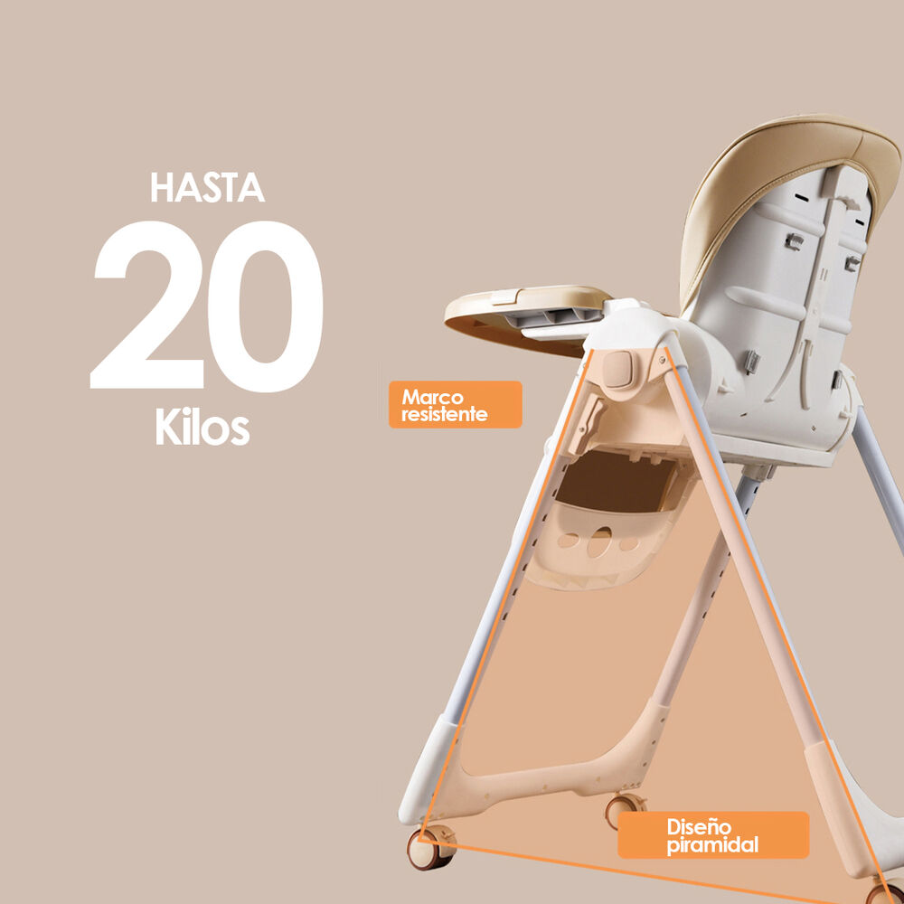 Silla De Comer Plegable Evolution Motivo Rosa image number 1.0