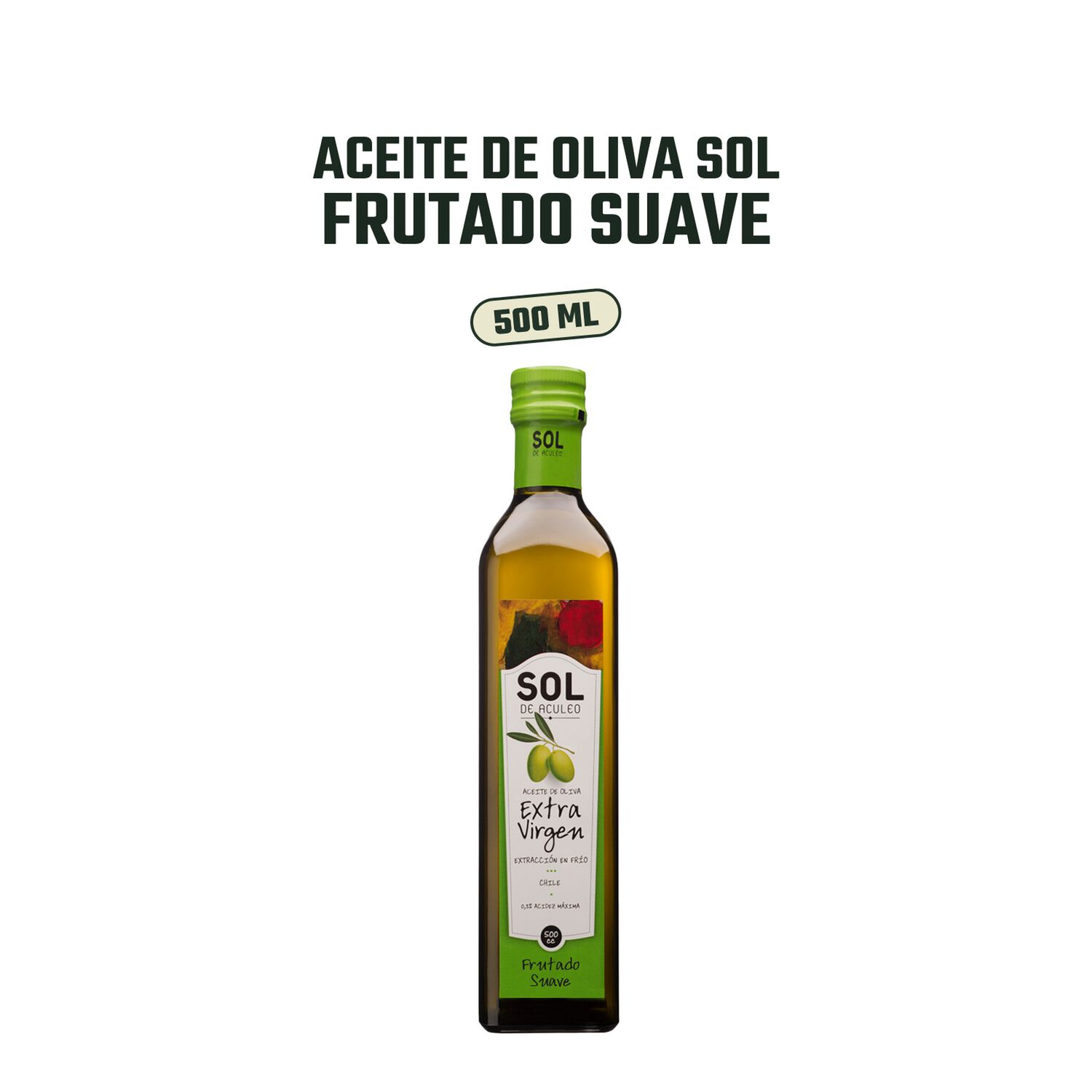 Aceite Oliva Extra Virgen Sol De Aculeo Frutado Suave 4 X 500 Ml image number 2.0