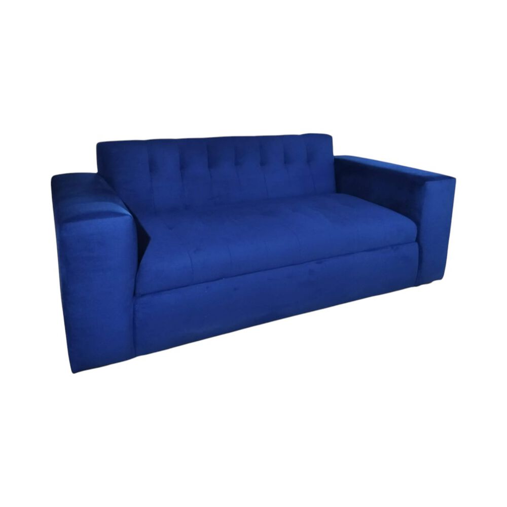 Sofa Dos Cuerpos Felpa Azul Marino image number 2.0