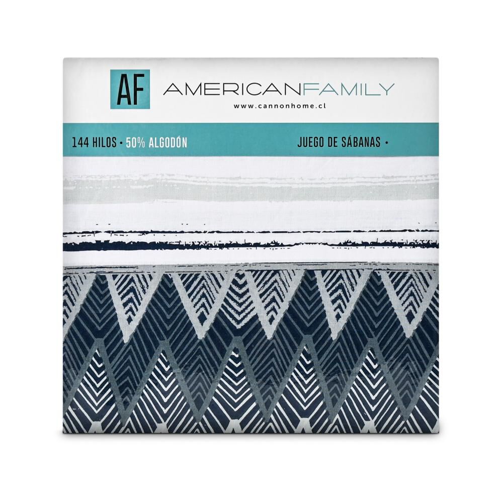 Juego De S&aacute;banas American Family By Cannon Tempo / 1 Plaza / 144 Hilos image number 3.0