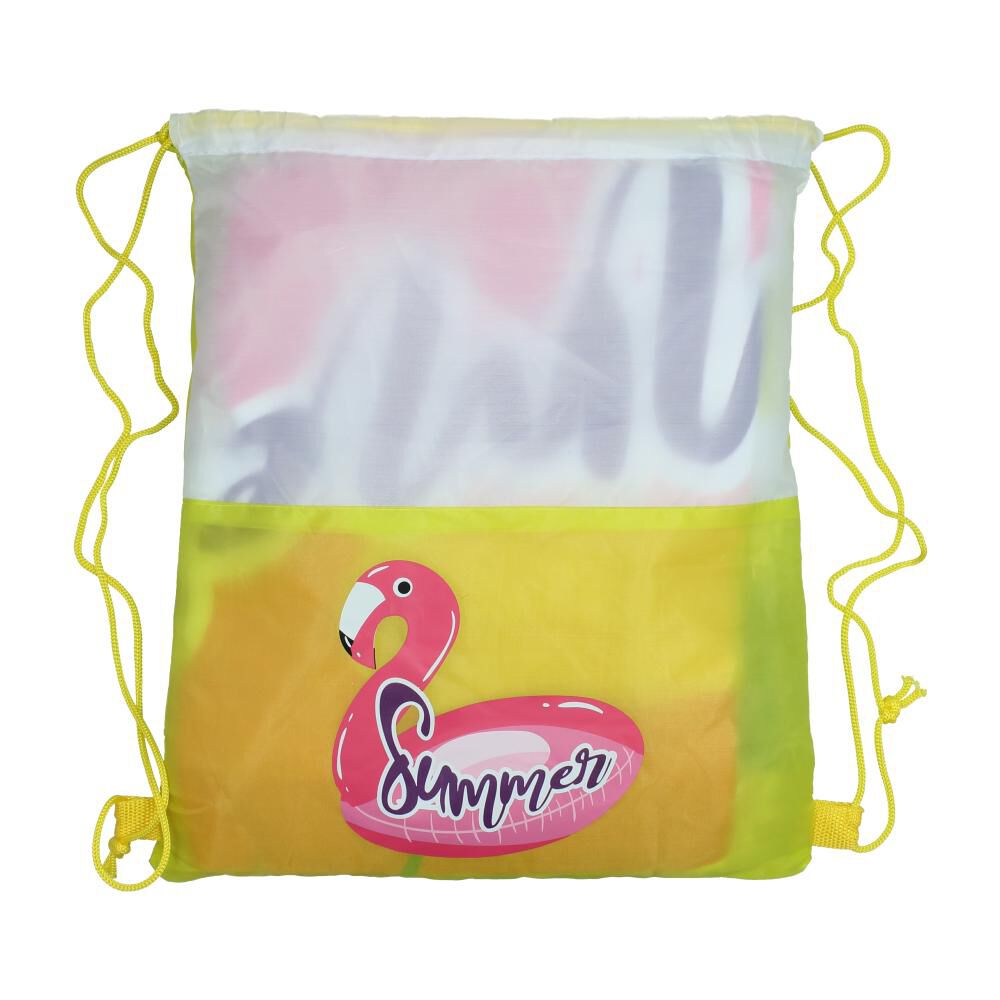 Toalla Playa Con Bolso Casaideal Flamingo/ 150x150 Cm image number 1.0