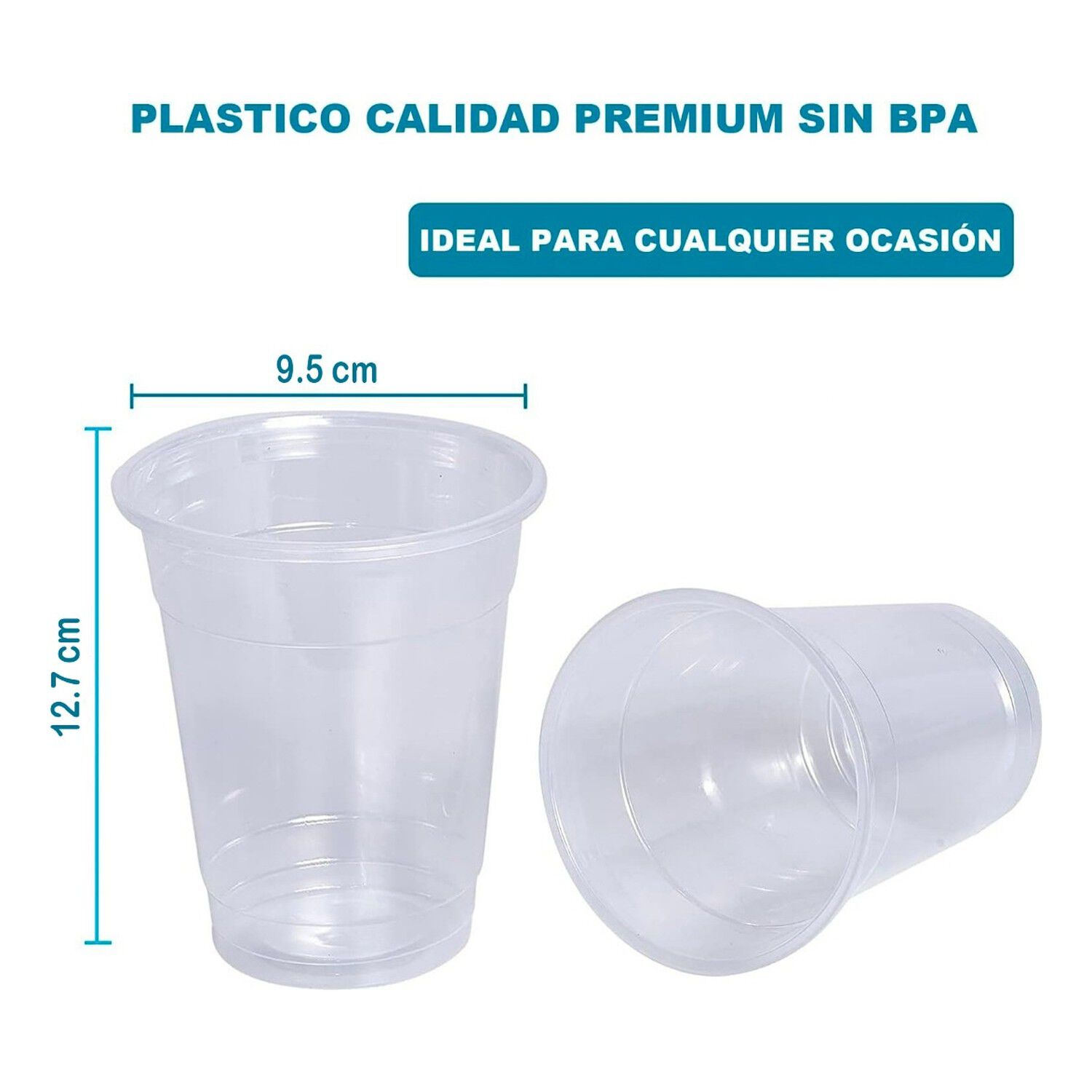Vasos Pl&aacute;sticos Transparentes 500ml Paquete 50 Unidades image number 2.0