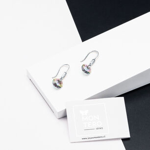 Aros Punto De Luz Circon Plata 925 Y Cristal Genuino Paradise Shine
