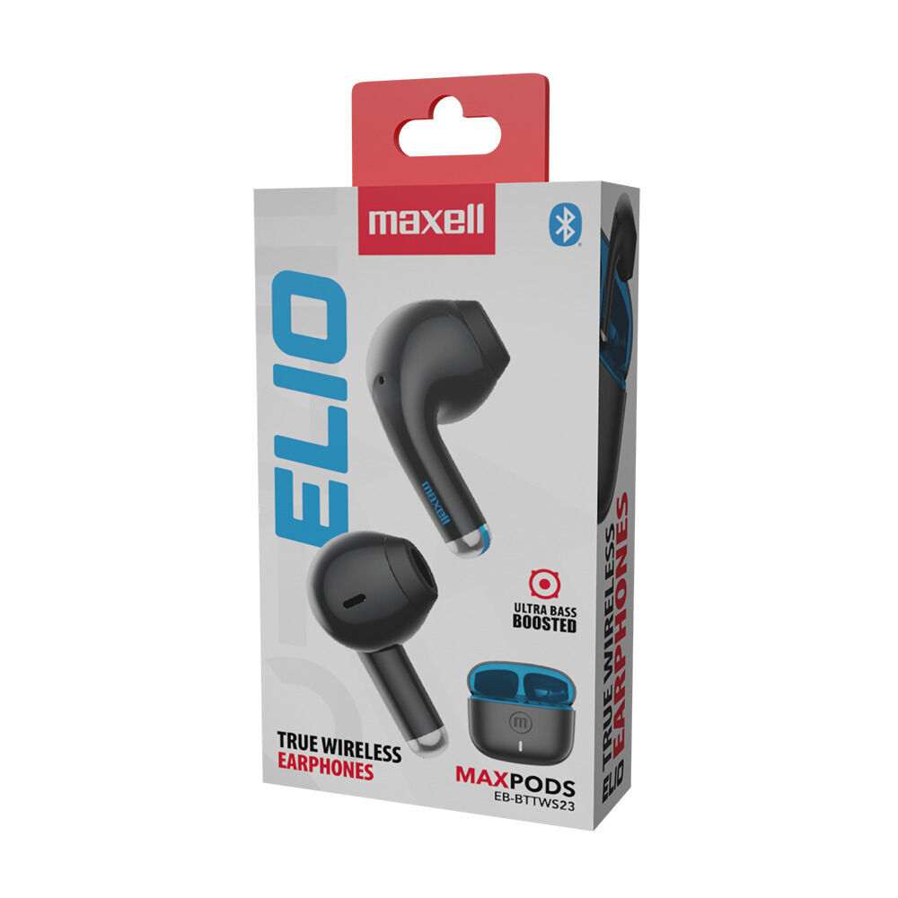 Aud&iacute;fonos Bluetooth Inal&aacute;mbricos Maxell Elio 12 Horas Negro/azul image number 2.0