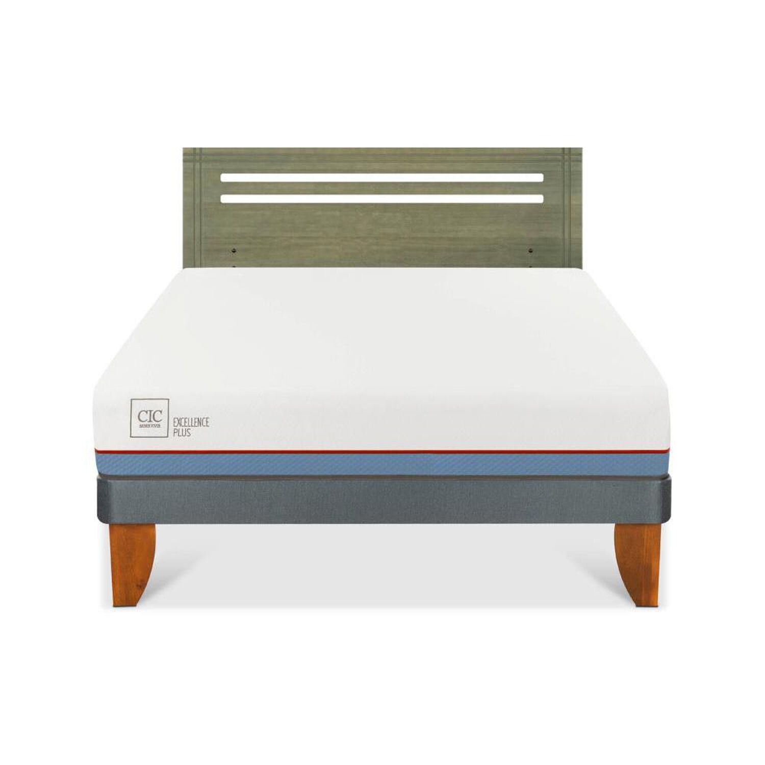Cama Europea Cic Excellence Plus / 2 Plazas / Base Normal + Respaldo image number 0.0