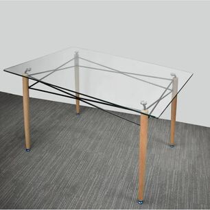 Mesa Charles Eames Rectangular De Vidrio 140x90x75