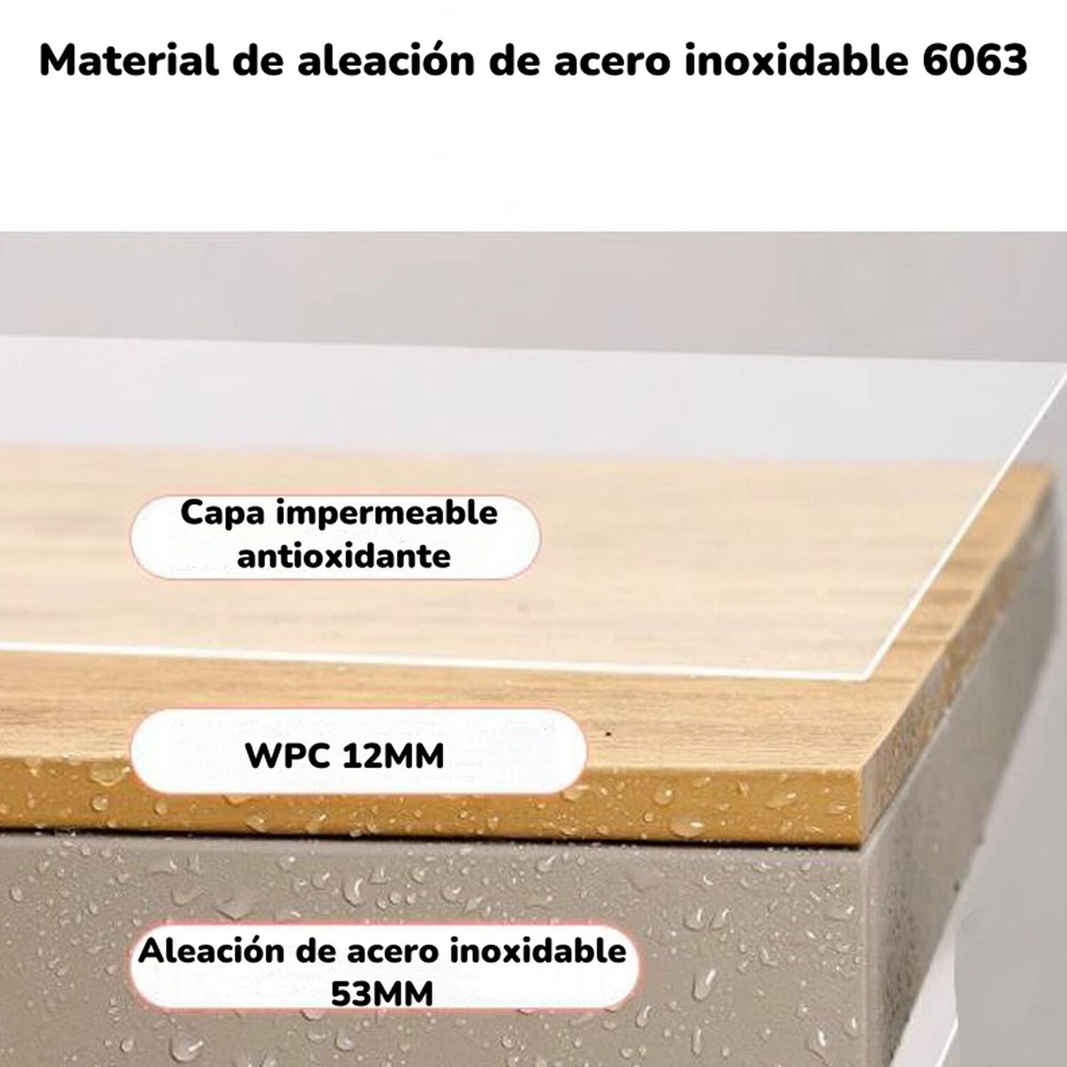 Juego De Comedor Exteriores 180cm Y 6 Sillas Impermeables image number 1.0