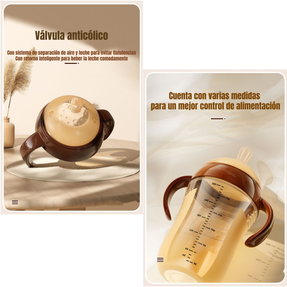 Mamadera 240ml Con Chupetes Y Cepillo De Limpieza Lubabycas image number 4.0