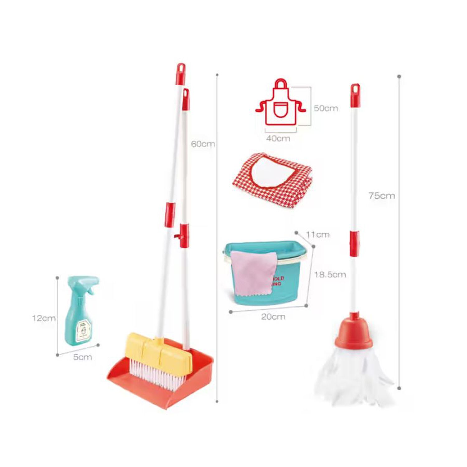 Set De Aseo Infantil Juguete Limpieza Con Escoba Y Mopa image number 1.0