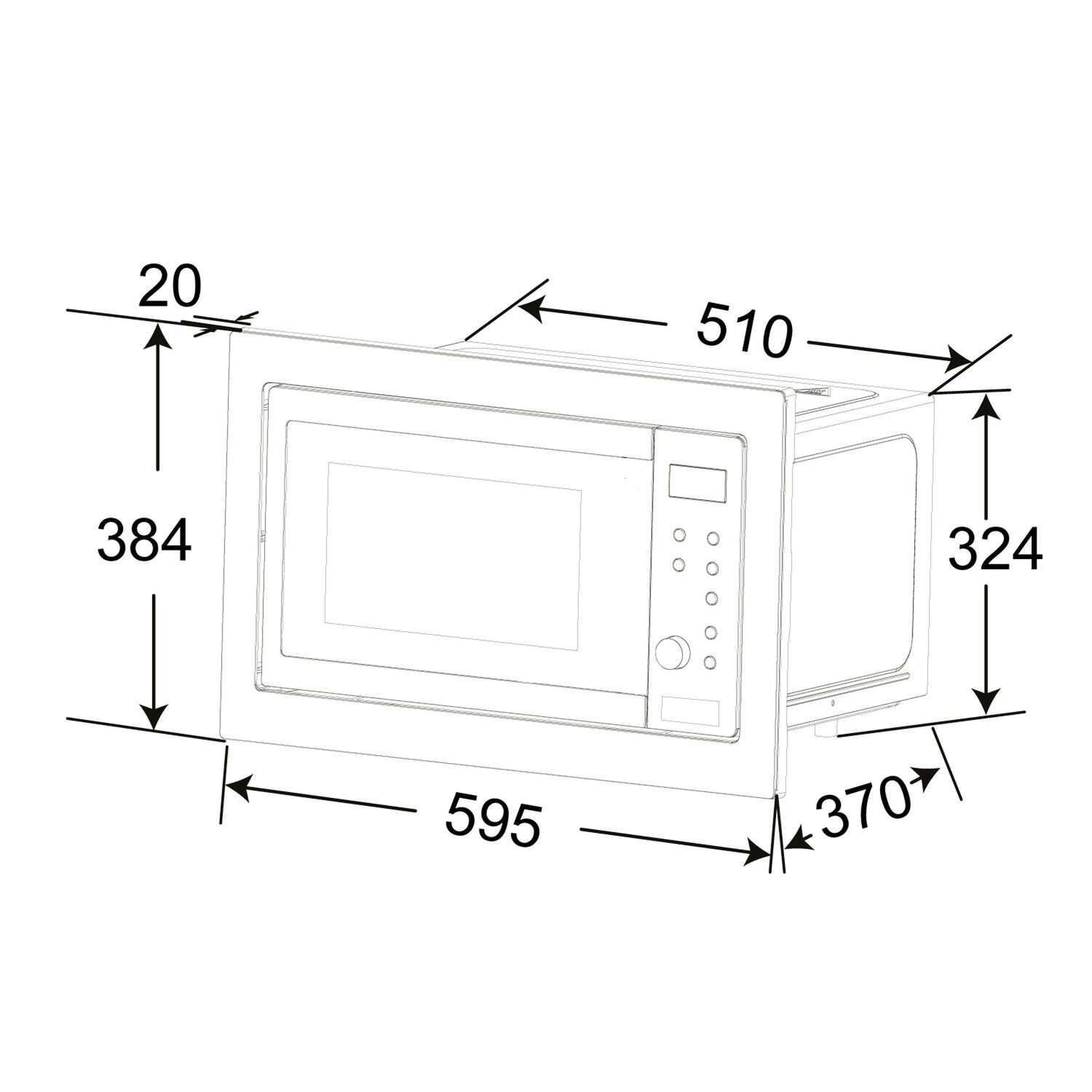 Horno Microondas Empotrable Negro 25l image number 4.0