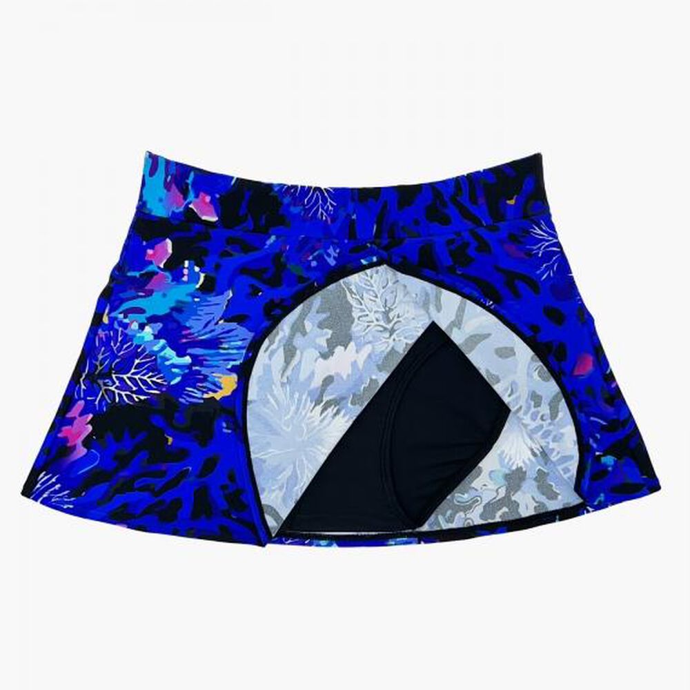 Bikini Calzón Falda Estampado Azul image number 1.0
