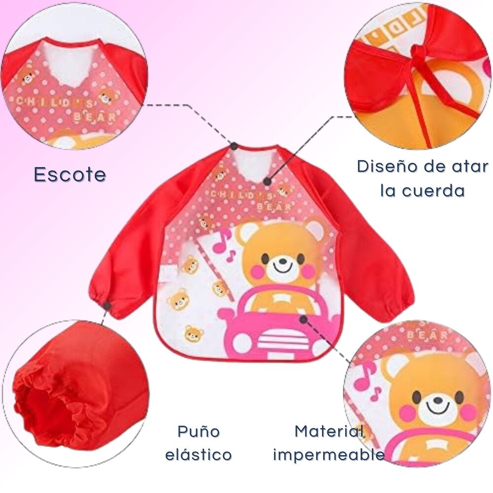 Pack 9 Baberos Plásticos Con Mangas Para Bebés Jump Kids Niña image number 2.0