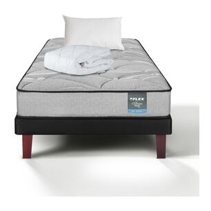 Cama Europea Flex Dream Dual / 1.5 Plazas + Almohada + Cubrecolch&oacute;n