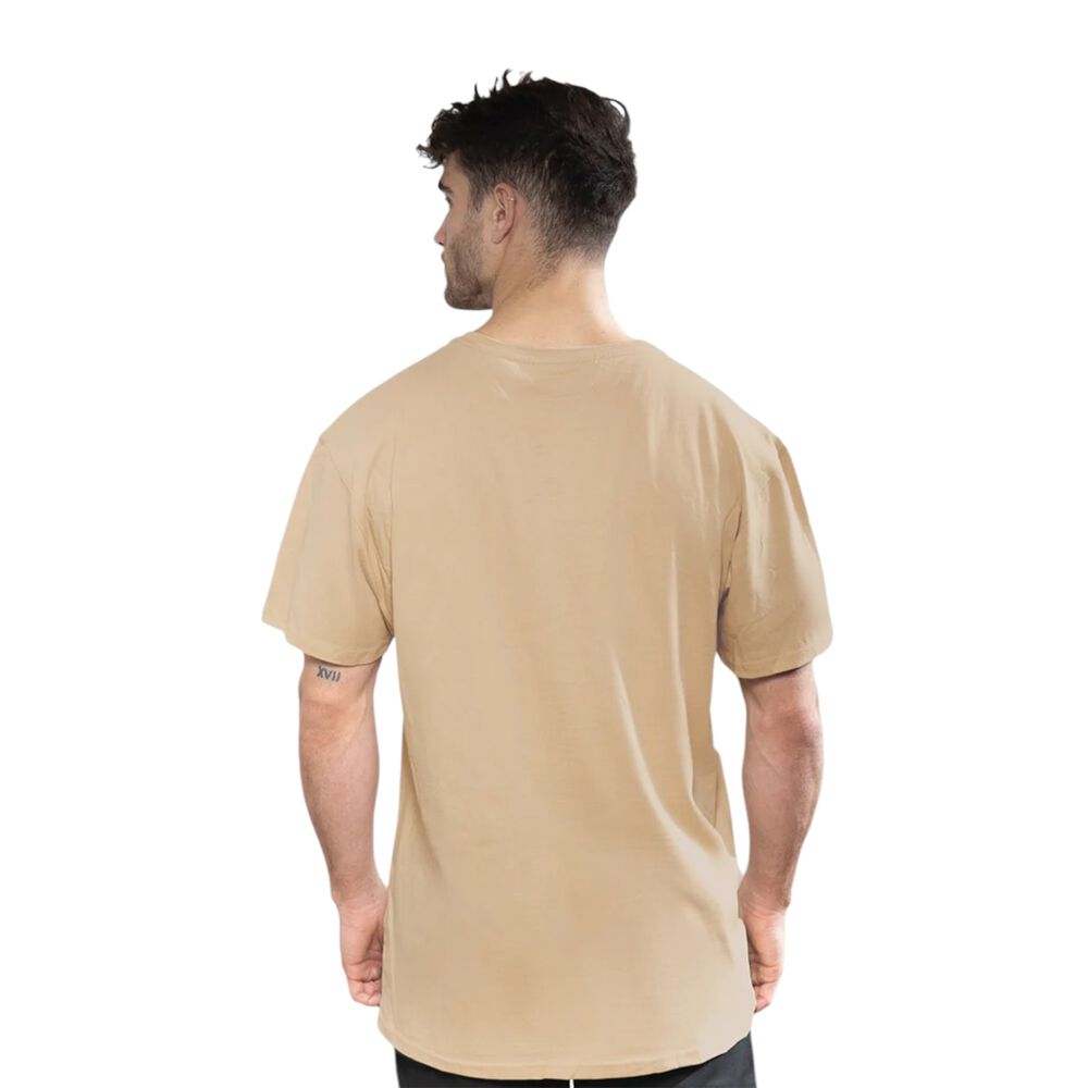Polera Orgánica Con Bolsillo Café Claro Hombre Falcone image number 3.0