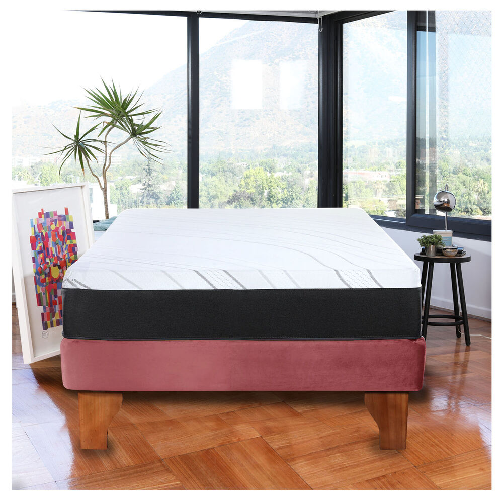 Cama Europea Zen Pro 1,5 Plazas Tela Velvet Palo Rosa image number 0.0
