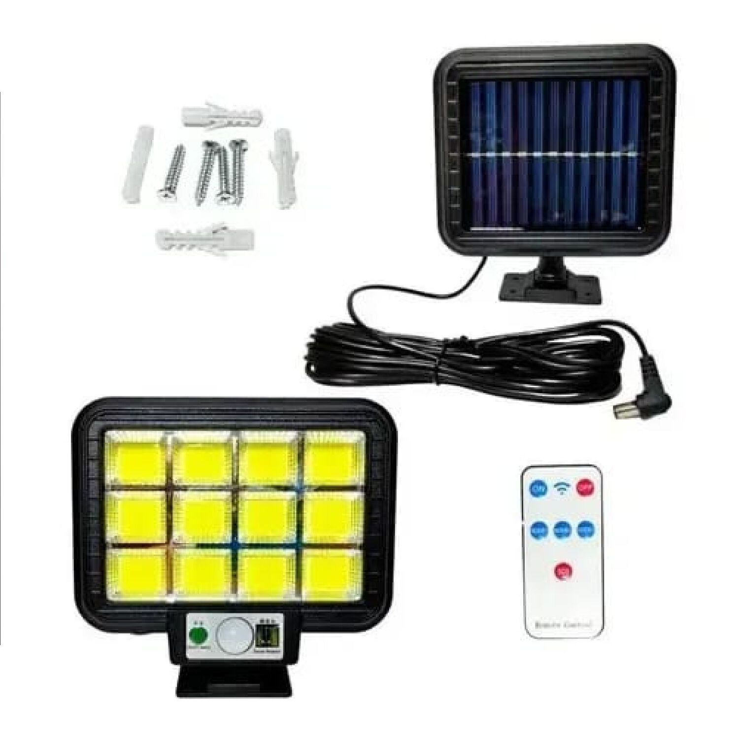 Foco Led Solar Exterior 288 Cob Con Sensor Y Control Remoto. image number 0.0