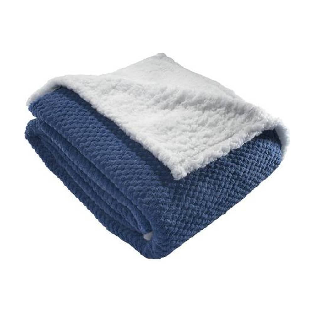 Frazada Andes Chiporro Panal Azul 2 Plaza image number 2.0