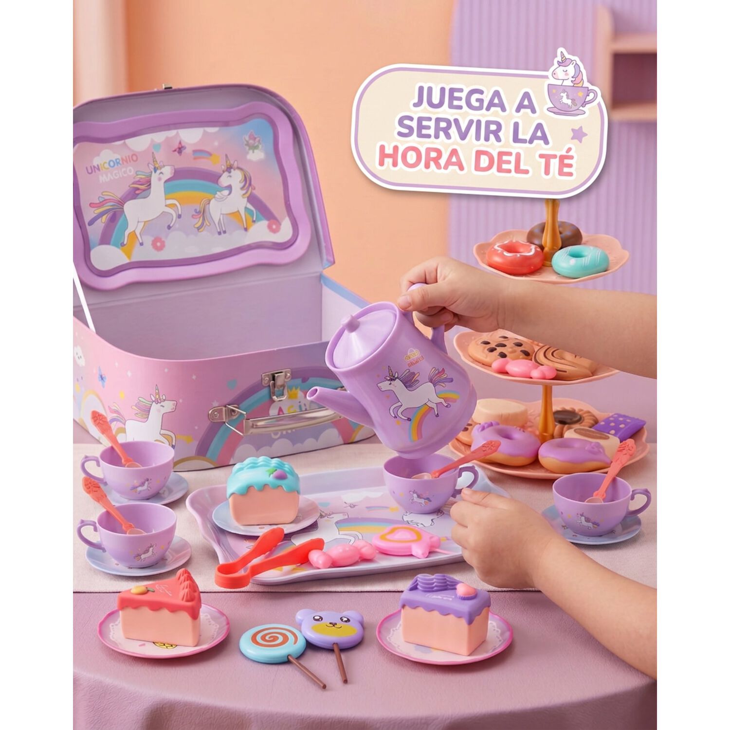 Maleta Juguete Unicornio Con Set T&eacute; Infantil Cocina image number 12.0