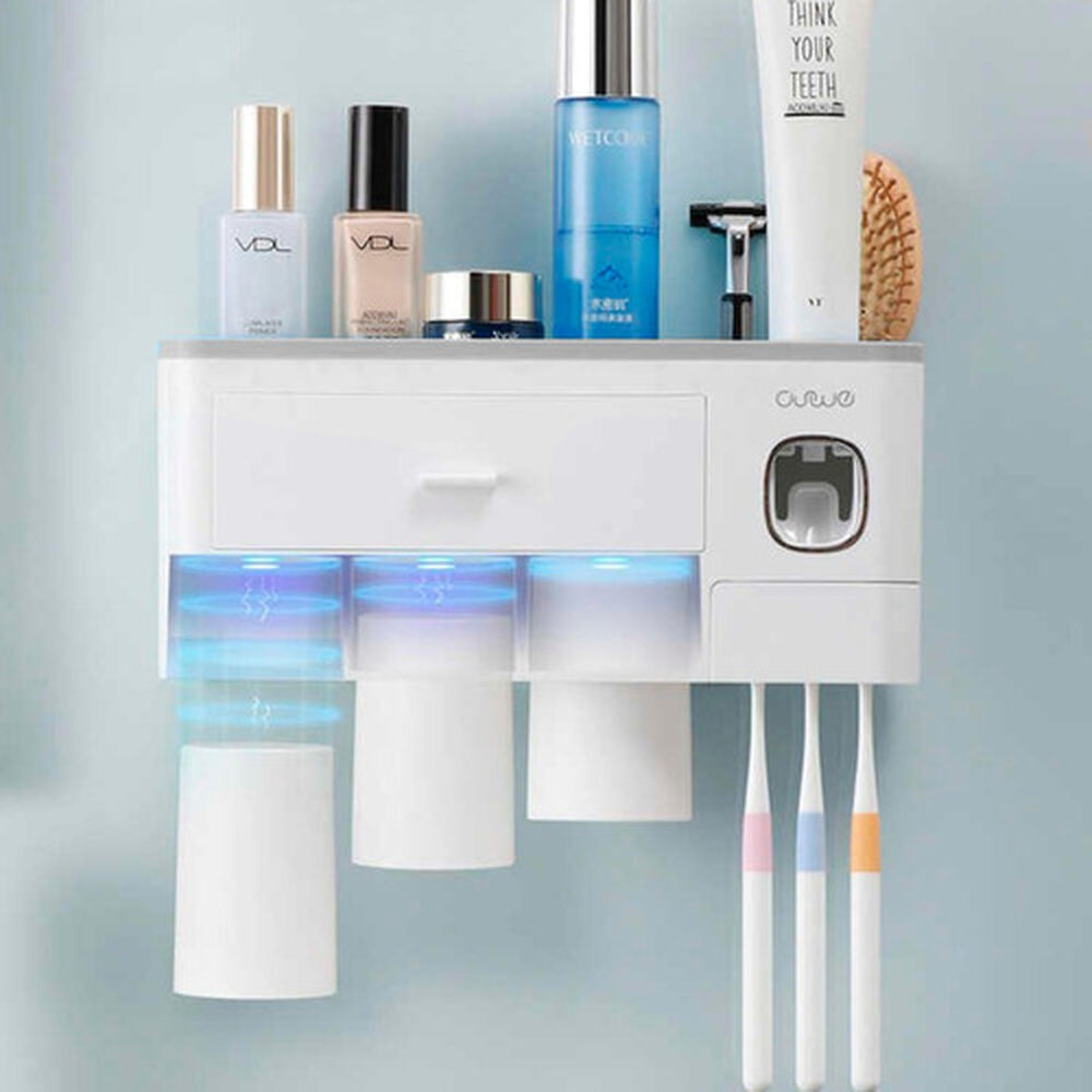 Organizador De Baño Con Dispensador De Pasta Dental Y Porta Cepillos image number 2.0
