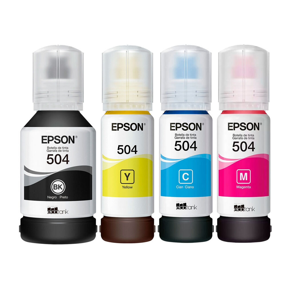 Pack 4 Botellas De Tintas T504 Ecotank Originales | Lifemax image number 0.0